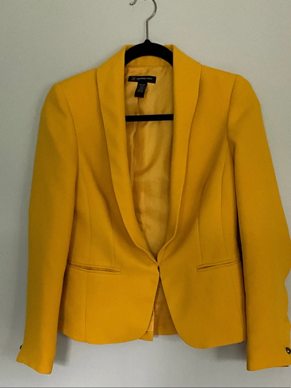 INC International Concepts Mustard Yellow Shawl Collar Blazer